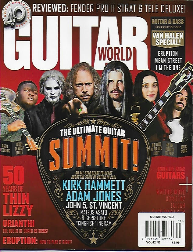 Guitar World February 2021 Adam Jones Tool & Kirk Hammett