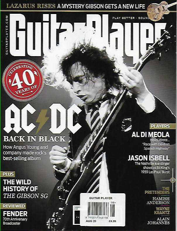 Guitar Player Magazine August 2020: Angus Young AC/DC Back In Black
