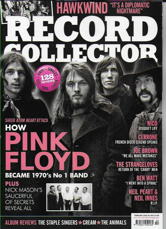 RECORD COLLECTOR magazine Feb 2020 - Pink Floyd Hawkwind Neil Peart Rush