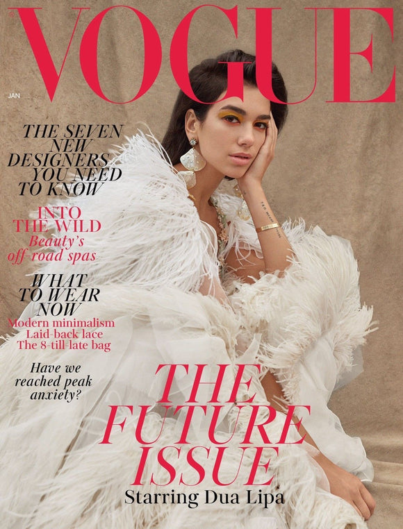 British Vogue UK Magazine January 2019: DUA LIPA COVER STORY & FEATURE
