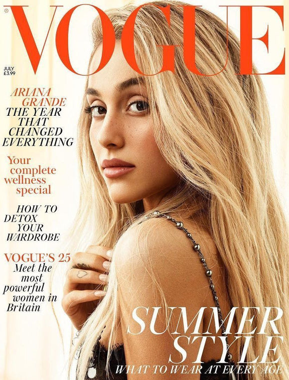 British Vogue UK Magazine July 2018: ARIANA GRANDE COVER & FEATURE (Defective copy)